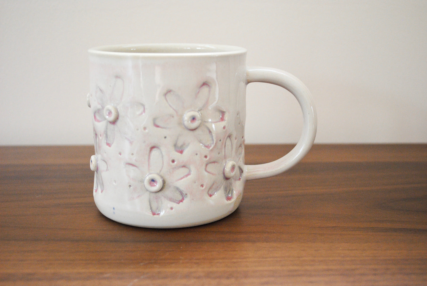 soft pink flower mugs